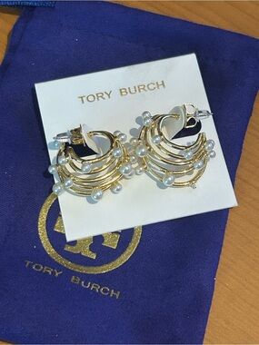 Tory Burch Pearl Multi-Hoop Earrings